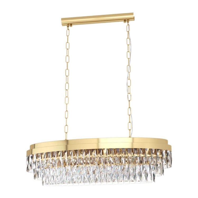 39462 çilçıraq qızılı polad şəffaf kristal 10X40W 110sm VALPARAISO