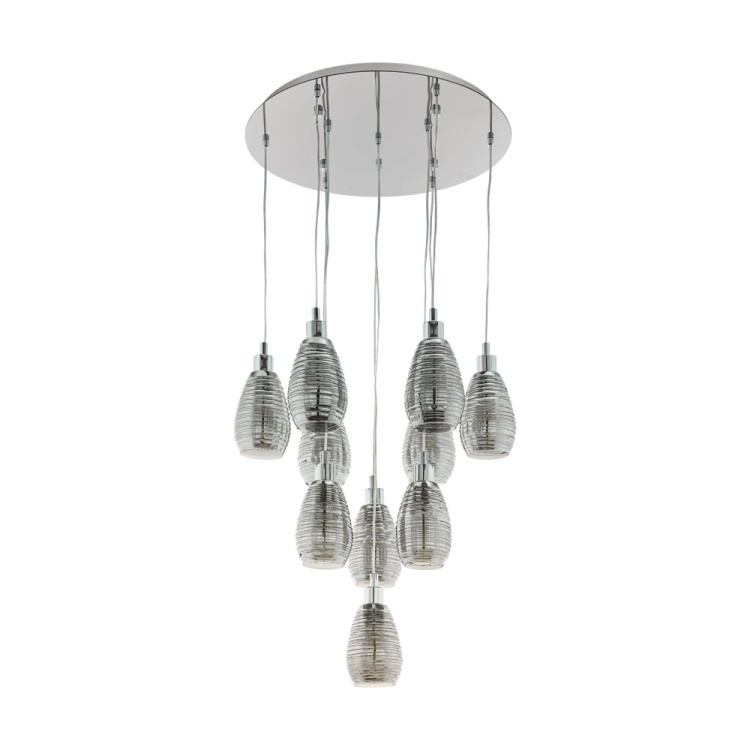 39506 HL/10 E27 chrome/black transp.'SIRACUSA'