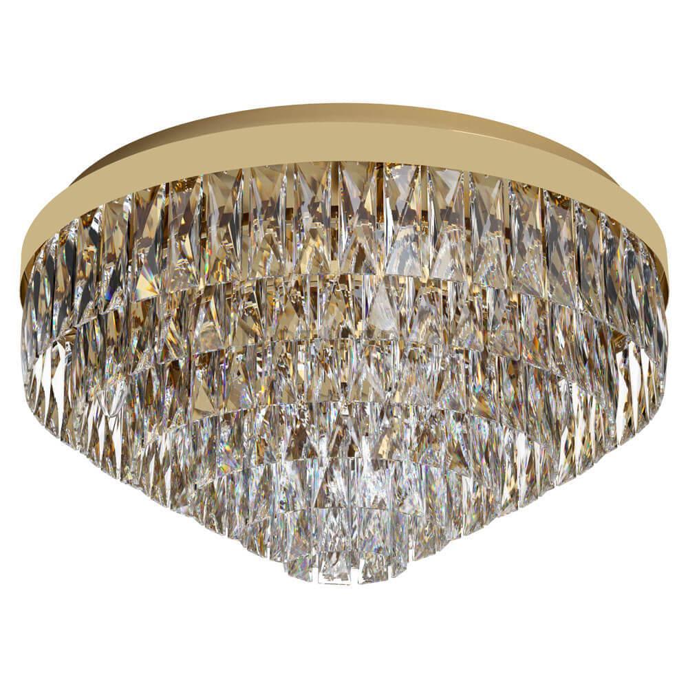 39458 çilçıraq qızılı polad şəffaf kristal 11X40W 305mm VALPARAISO