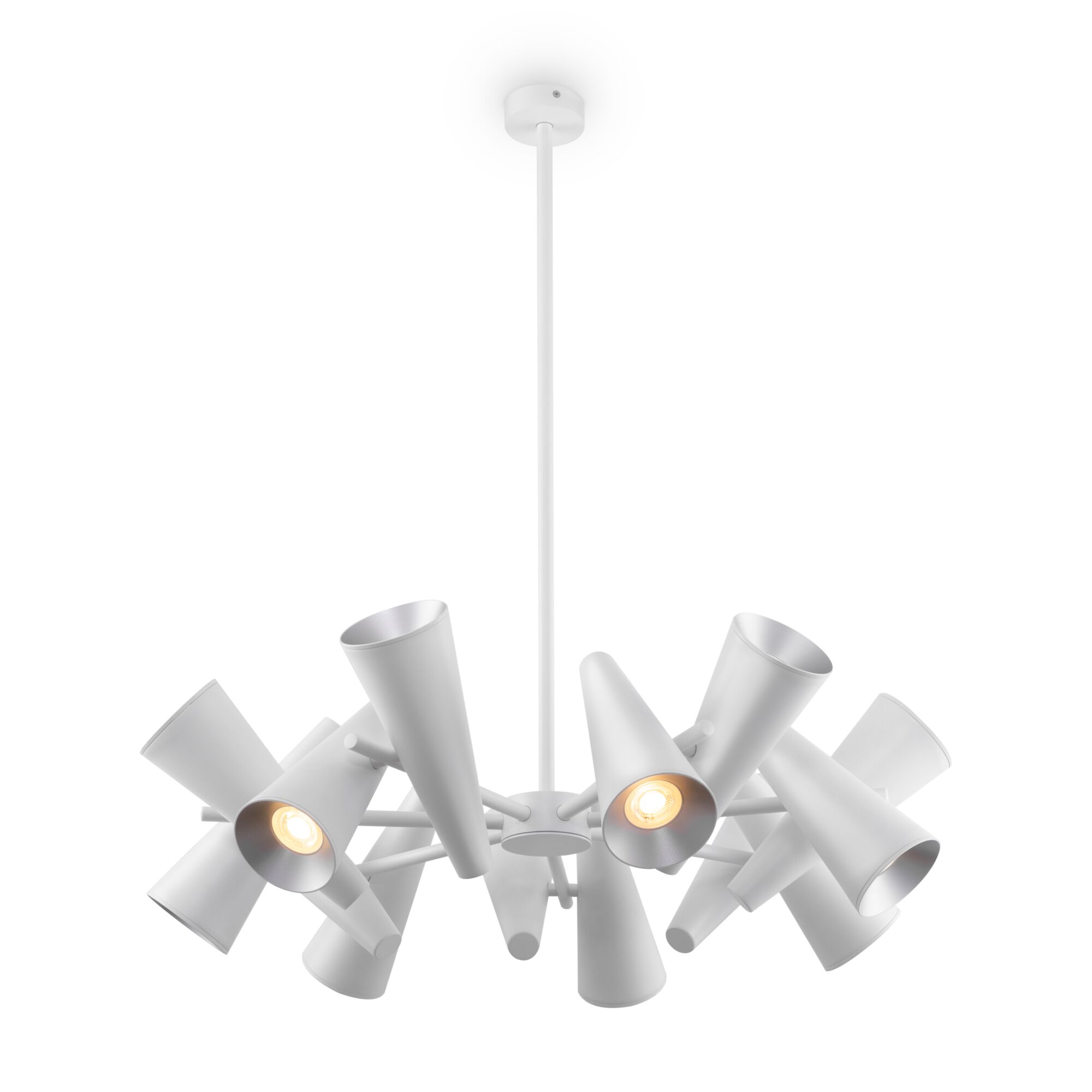 MOD095PL-14W çilçıraq ağ alüminium 14x50W 86sm