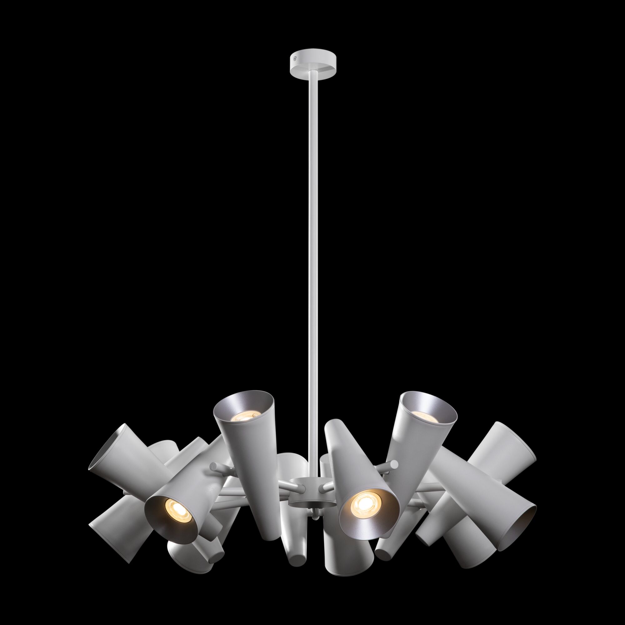 MOD095PL-14W çilçıraq ağ alüminium 14x50W 86sm