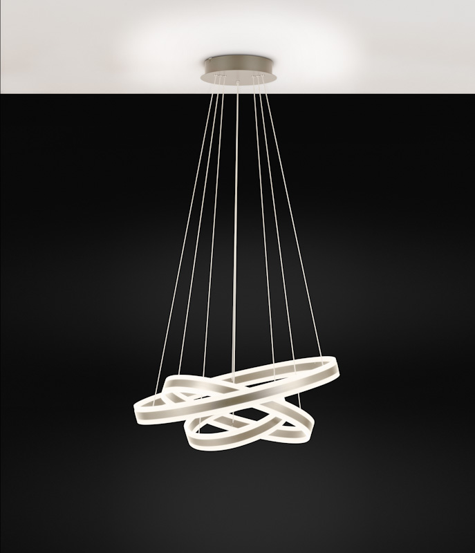 39314 Çilçıraq mat bej polad ağ plastik 78W, 65W, 34W 150sm TONARELLA