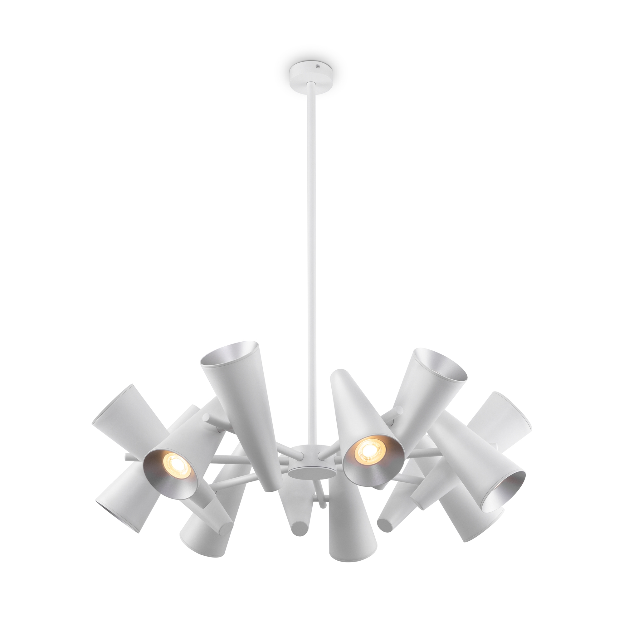 MOD095PL-14W çilçıraq ağ alüminium 14x50W 86sm
