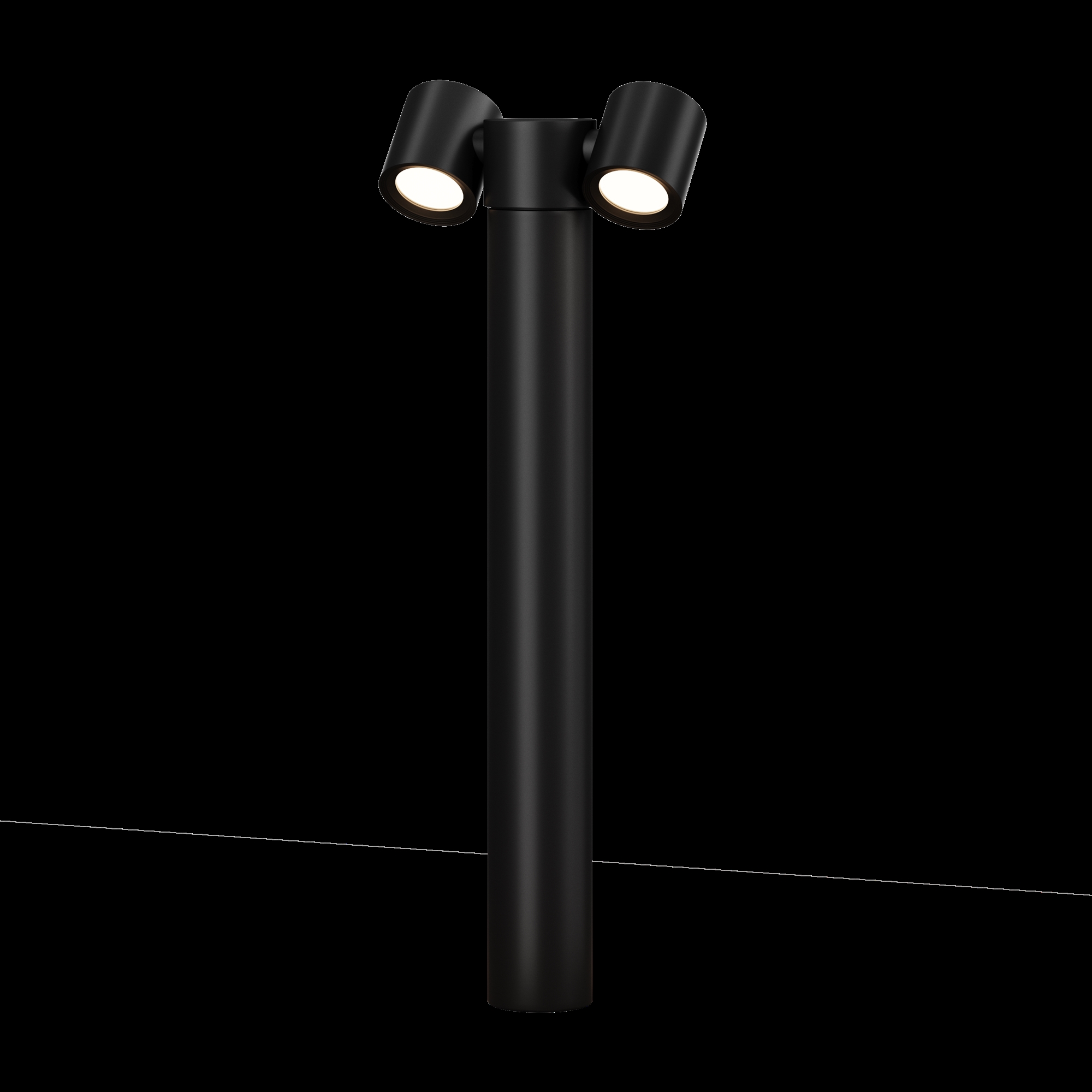 O010FL-02B Çöl işıq dirəyi qara alüminium 2X50Vt 55/20.5sm WALL STREET