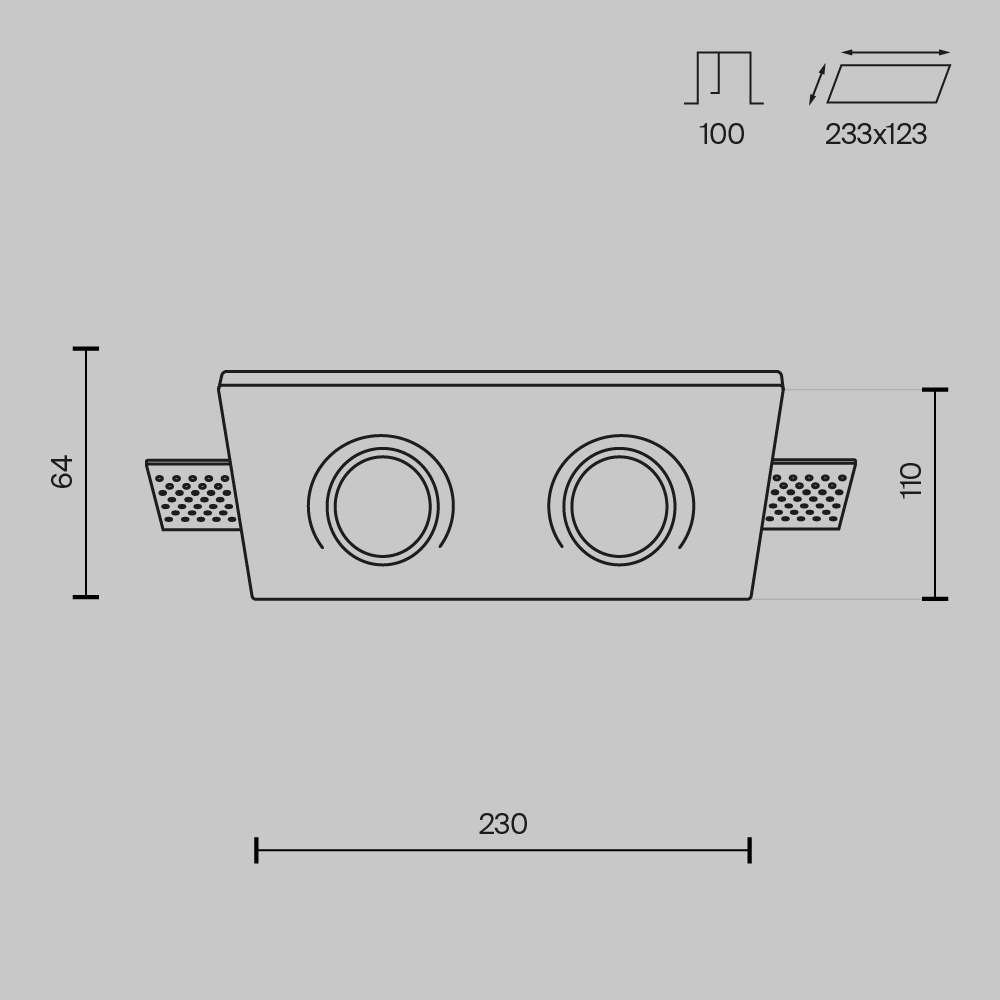 DL002-1-02-W Spot ağ alçı 3X35Vt 230/120mm Gyps Modern