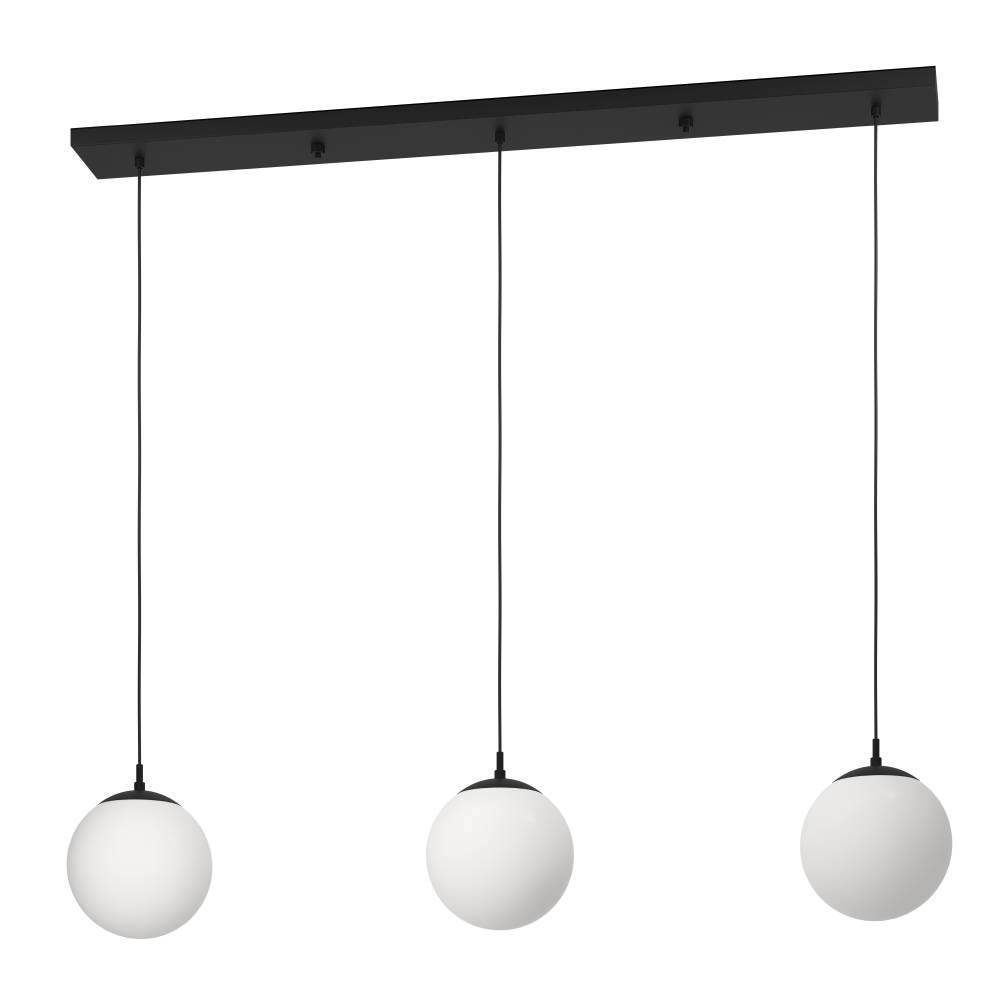 900512 Çilçıraq qara metal ağ mat şüşə 3X40Vt 110/121/20sm RONDO 3