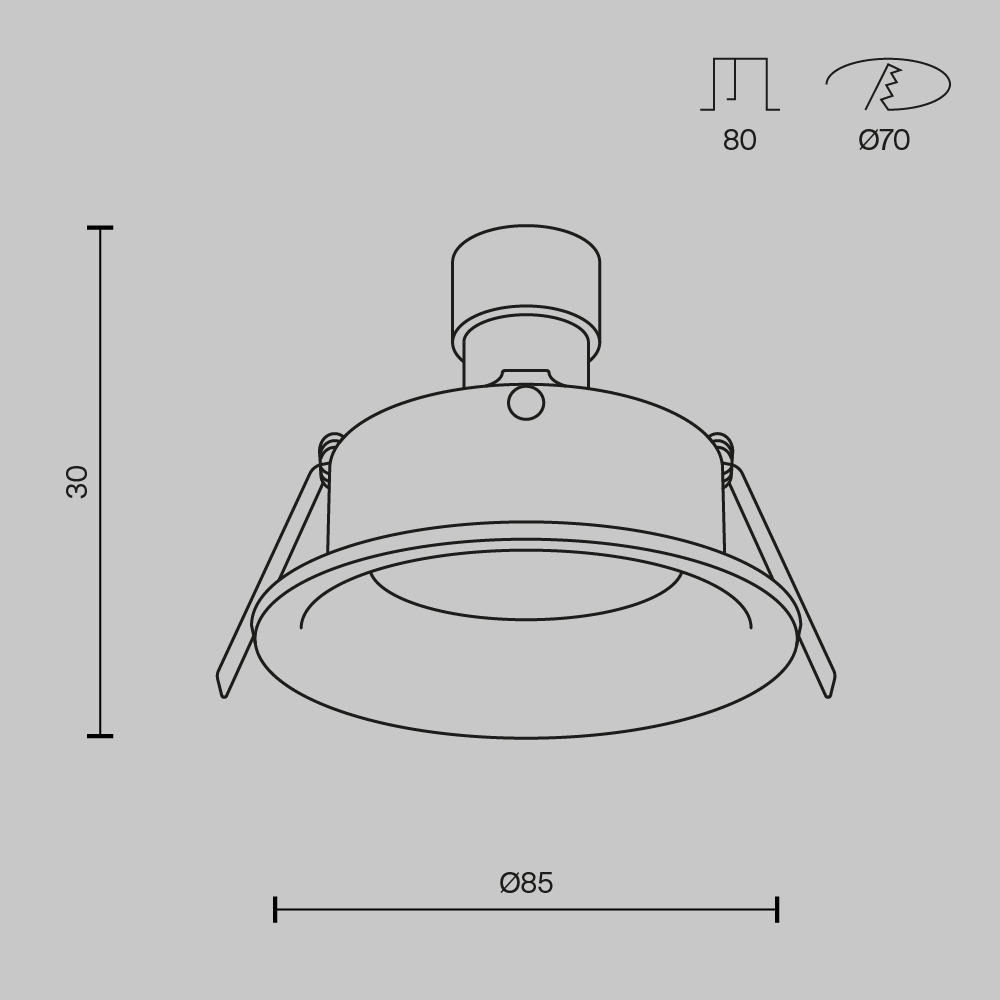 DL027-2-01W Spot ağ alüminium 1X10Vt 85/70mm SLİM