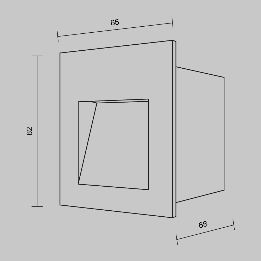 O038-L3B Spot qara alüminium 1X3Vt 5/68/63X63mm ARCA