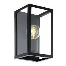 49394 Divar işığı qara polad şəffaf şüşə 60W 28sm CHARTERHOUSE