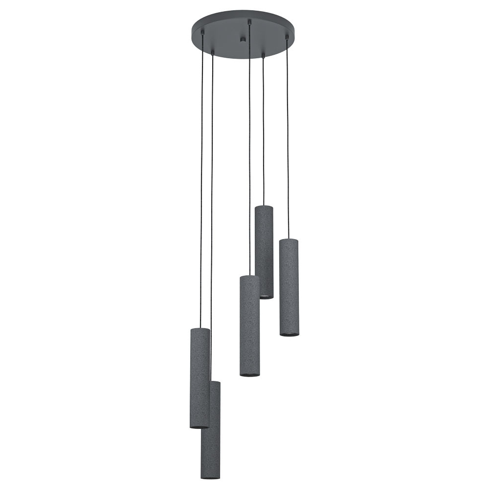 39823 Çilçıraq antrasit polad ağ-qara terazzo 5X4,5W 150sm MENTALONA