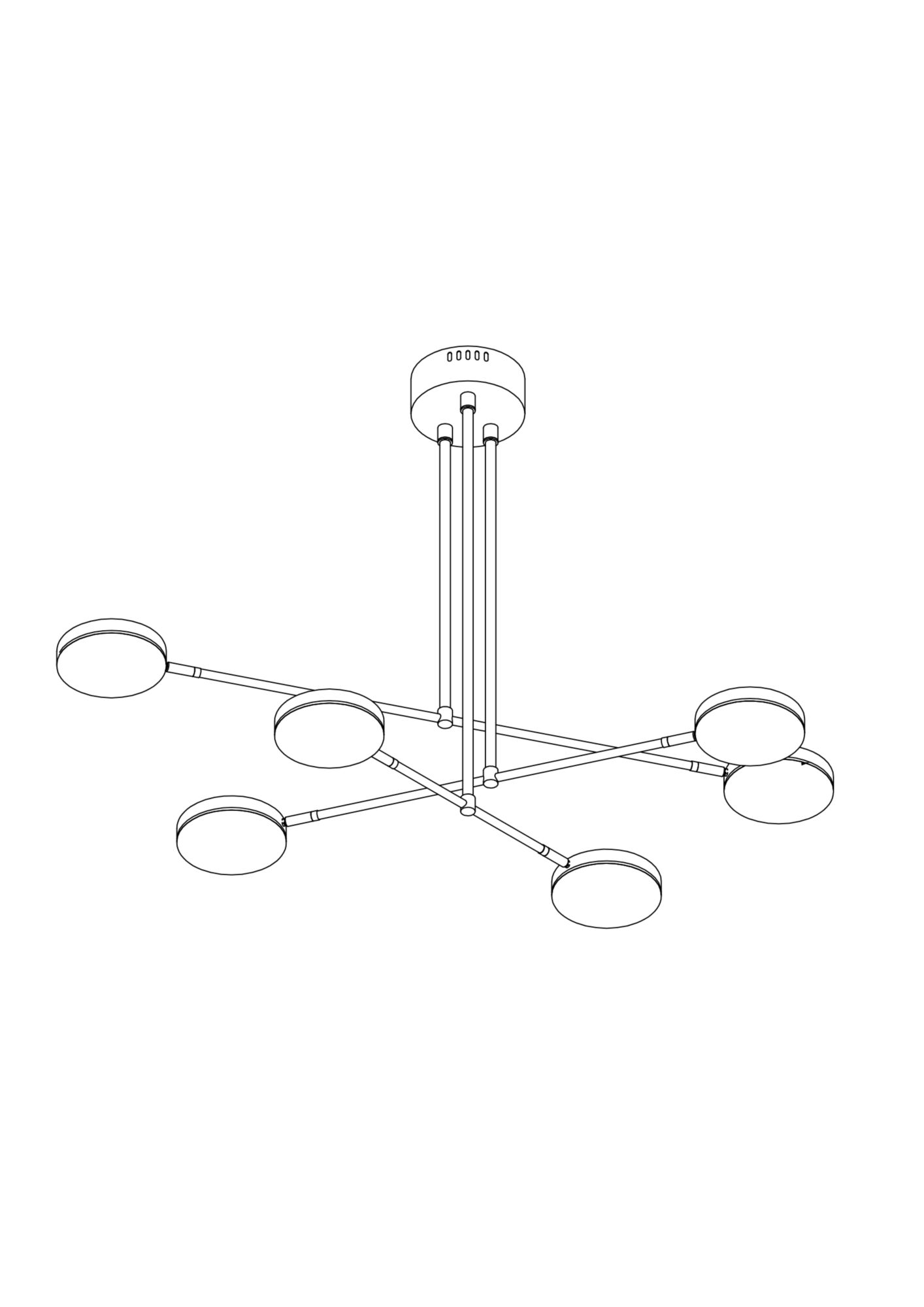 MOD070PL-L38B3K Çilçıraq qara metal ağ akril 6X6Vt 62/89/55sm FAD