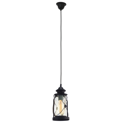 49213 Təkli asqı lampa polad şüşə qara 1X60W(E27) BRADFORD