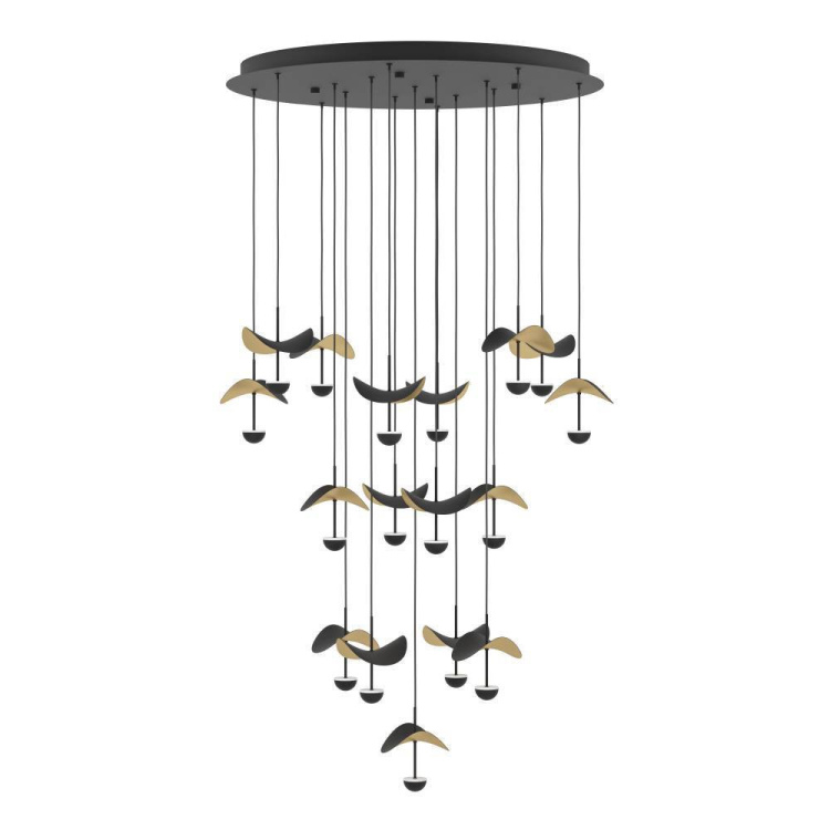 390341 çilçıraq qara qızılı polad 17x2.3W 220cm
