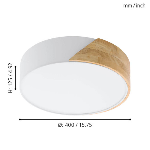 99458 Tavanüstü çilçıraq taxta polad polimer tekstil 2X28Vt 13/40/40 GRİMALDİNO