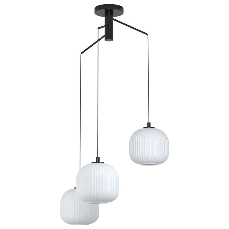 99368 Çilçıraq qara polad ağ şüşə 3X40Vt(E27) 110sm MANTUNALLE