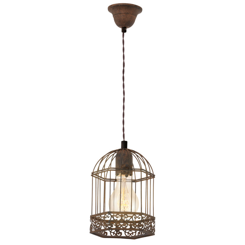 49217 Təkli asqı lampa qəhvəyi polad 60W 110sm HARLING