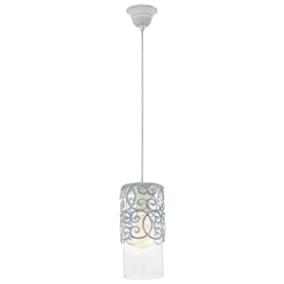 49202 Təkli asqı lampa mavi-boz  şüşə 60W 110sm  CARDIGAN