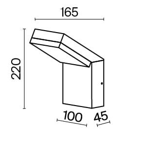O595WL-L12B3K Çöl divar işığı qara alüminium ağ polimer 1X12Vt 27/22/10sm PASO