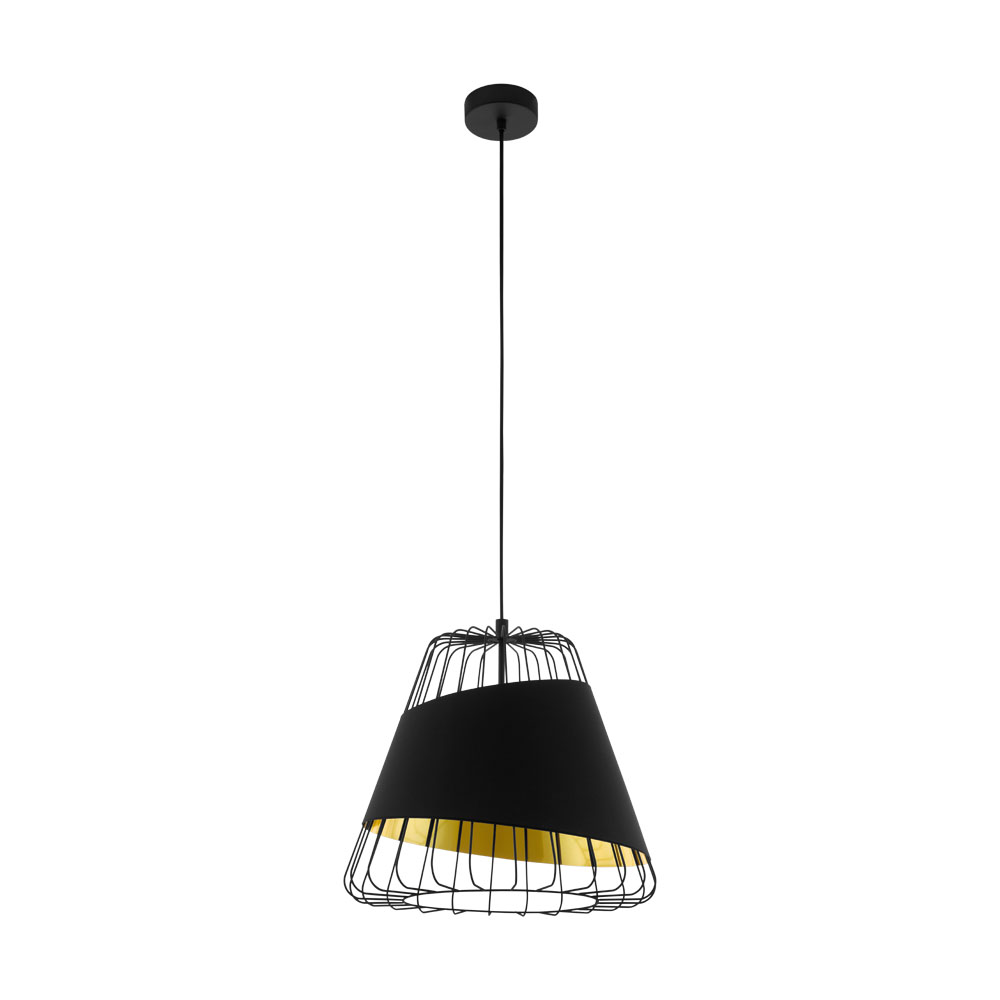 49446 Təkli asqı çilçıraq qara qızılı 1X60W 110X36sm AUSTELL