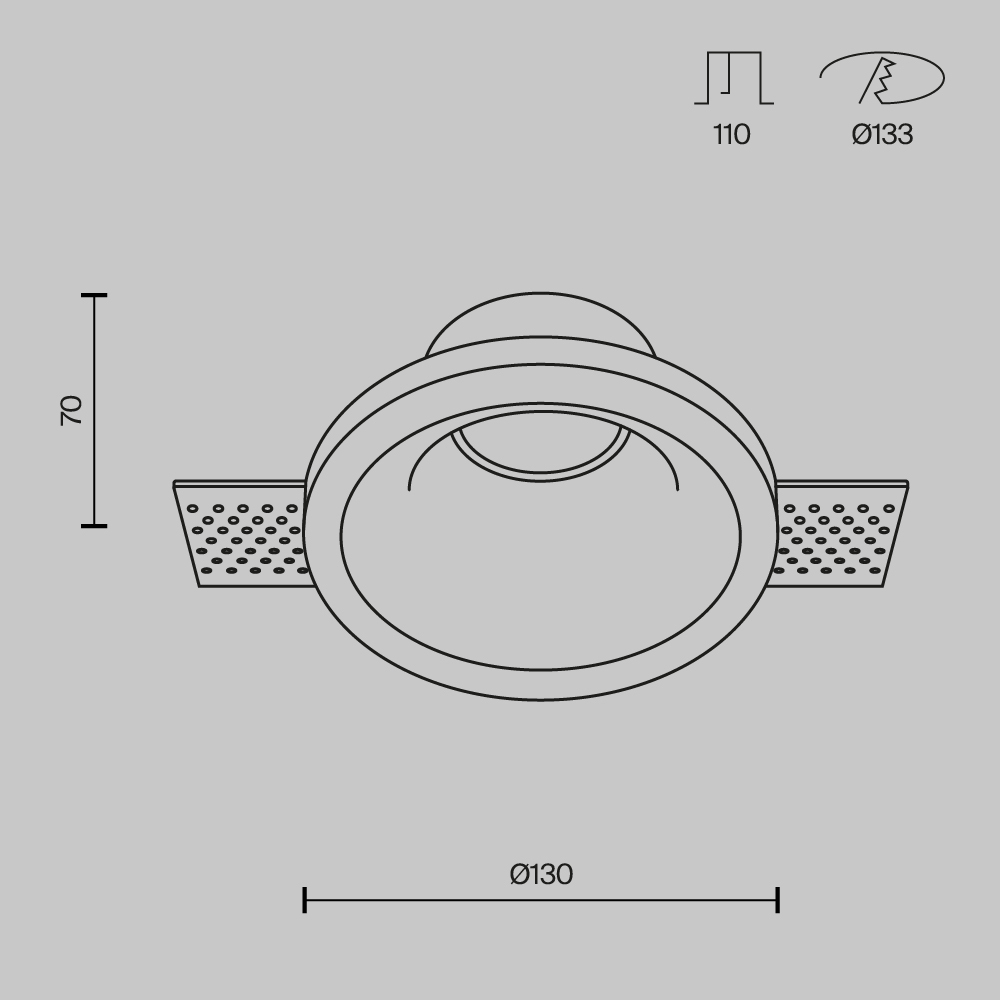 DL002-1-01W Spot ağ alçı 1X12Vt 130/117mm Gyps Modern