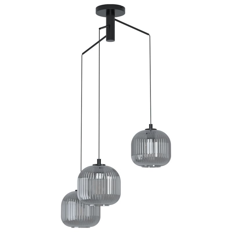 99373 Çilçıraq qara polad qara şüşə 3X40Vt(E27) 110sm MANTUNALLE