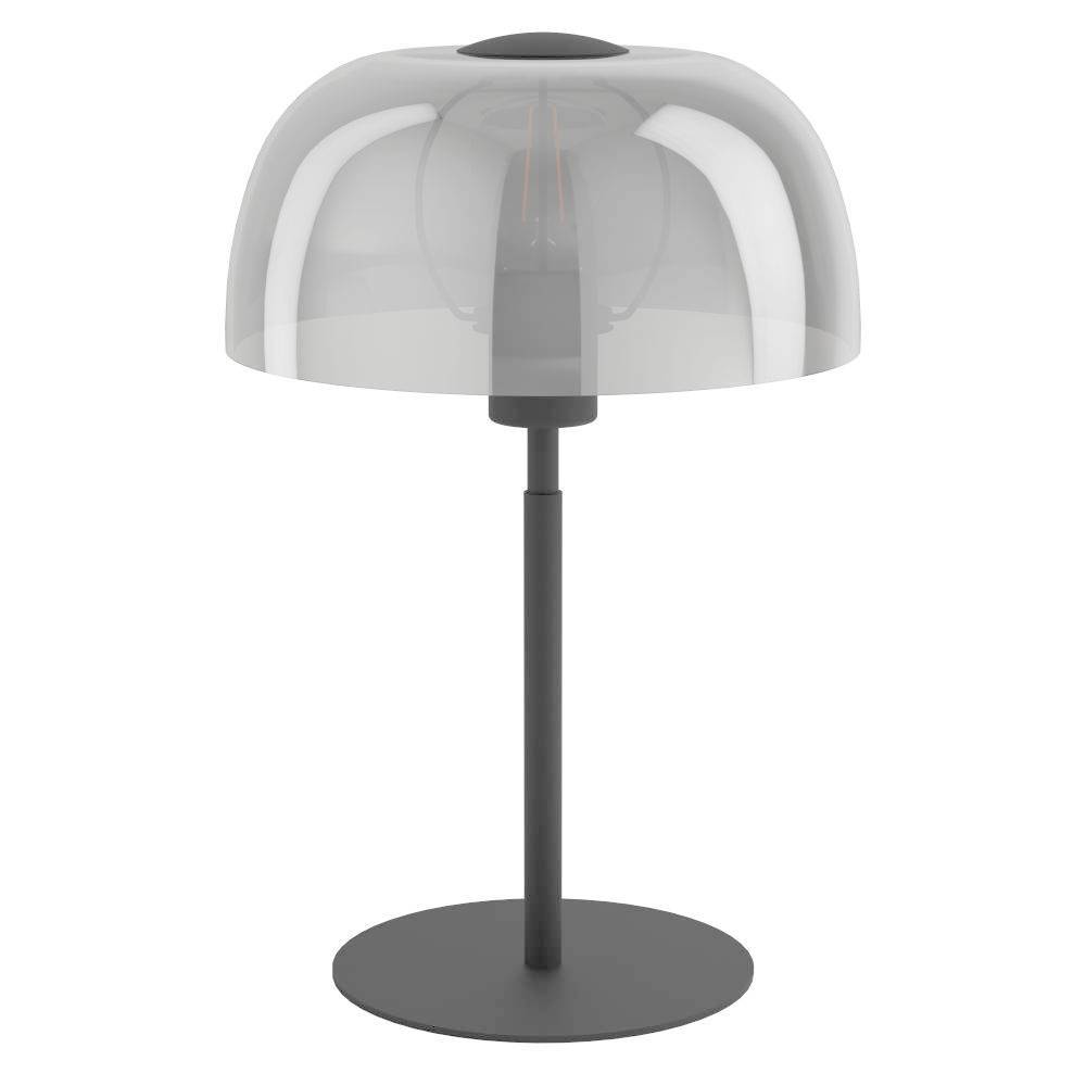 900141 stolüstü lampa boz şüşə qara polad 1x40W 41cm SOLO2