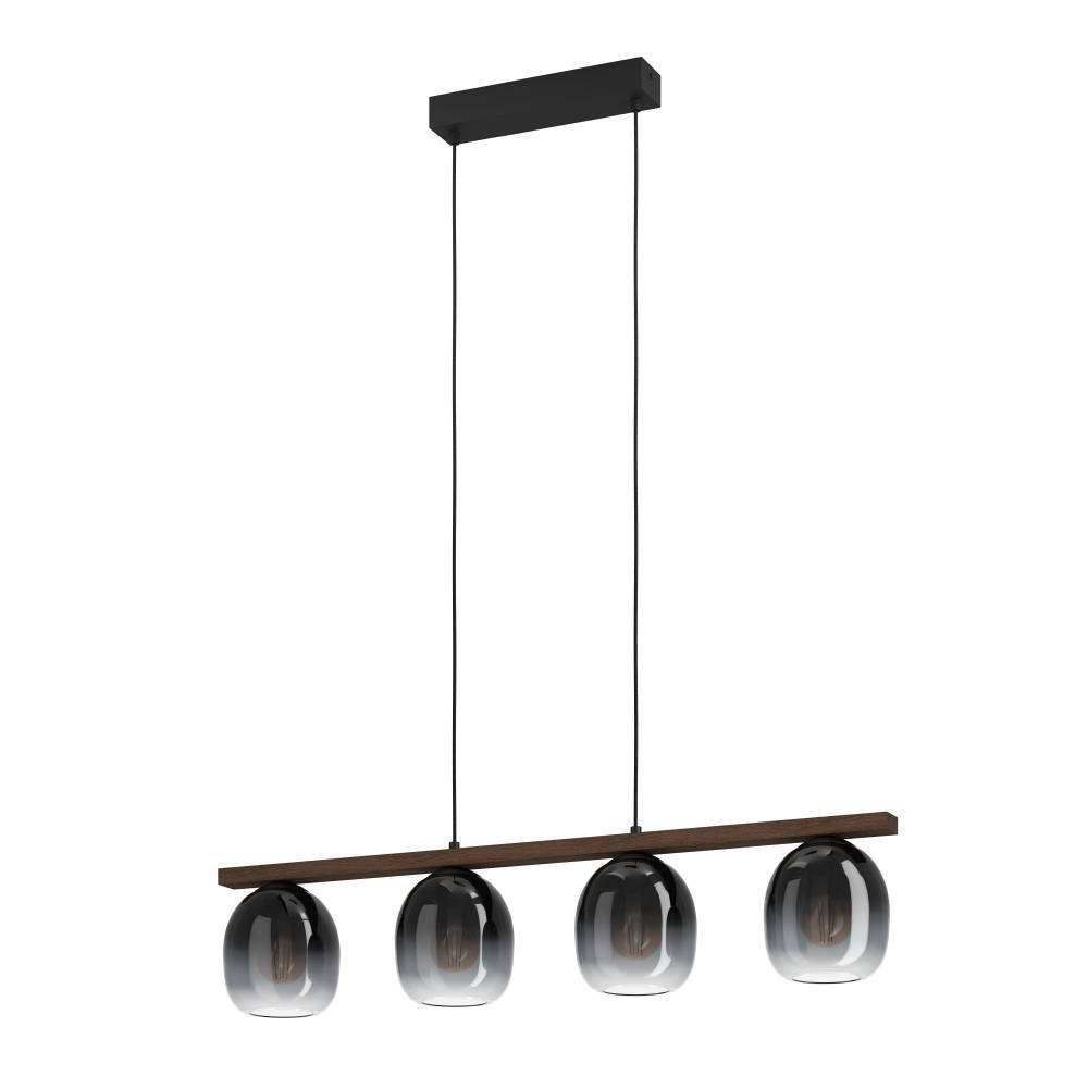 900186 çilçıraq taxta qara polad 4x40W 110cm