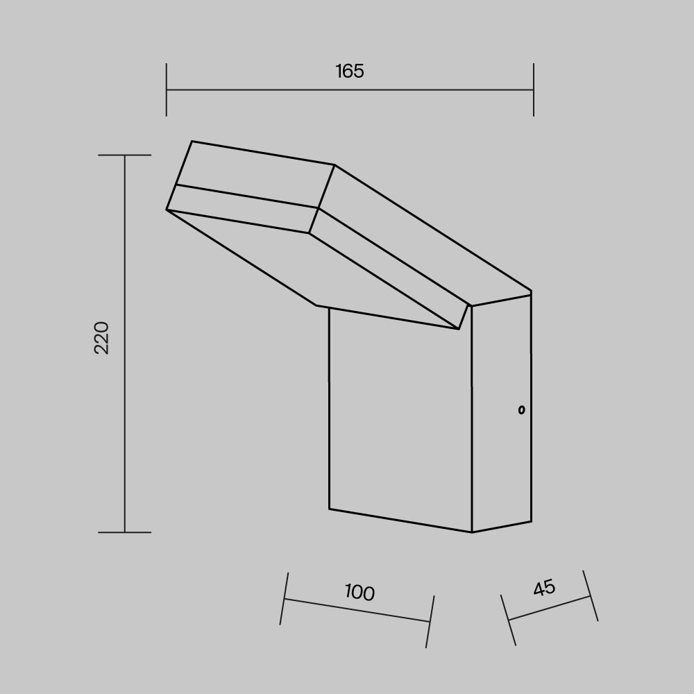 O595WL-L12B3K Çöl divar işığı qara alüminium ağ polimer 1X12Vt 27/22/10sm PASO
