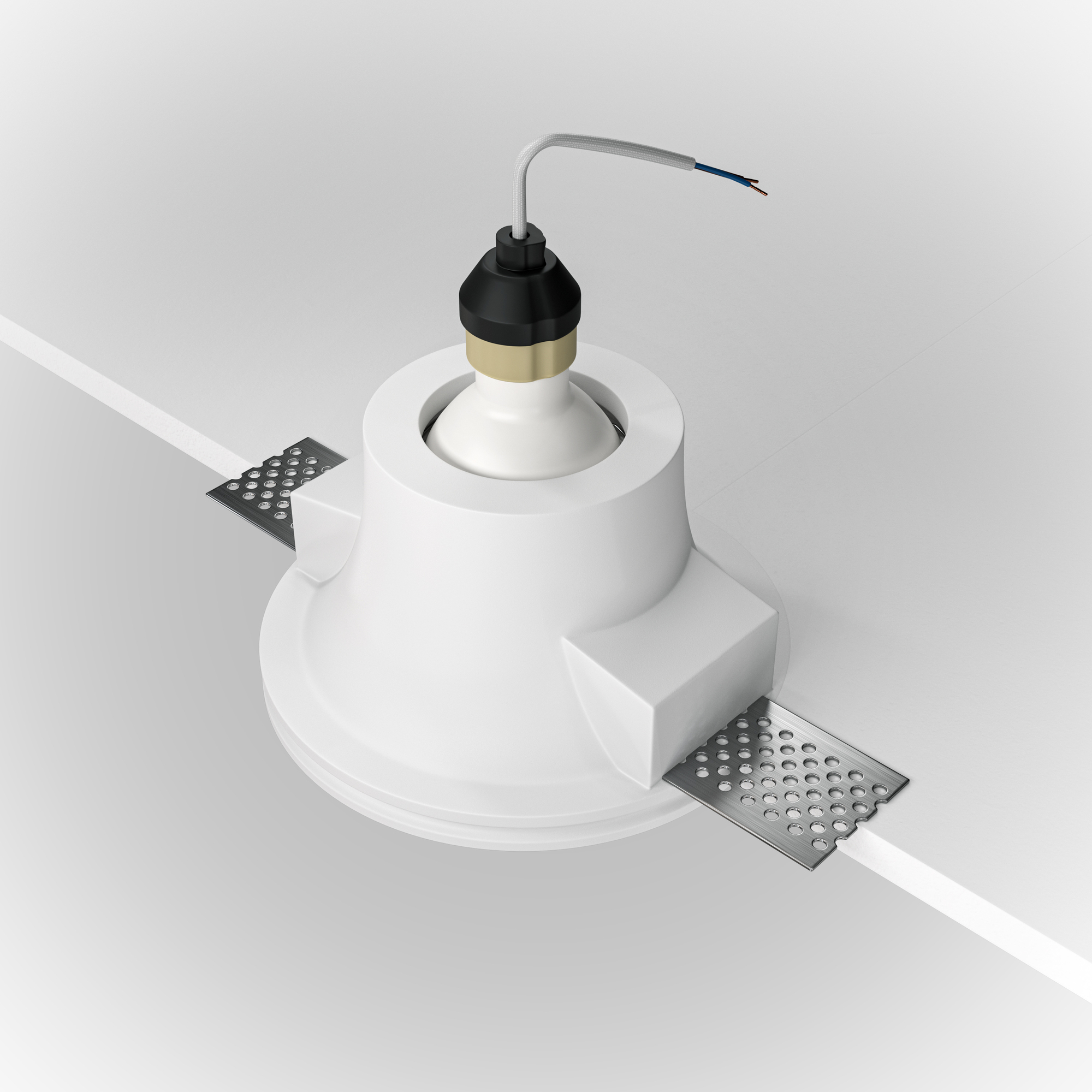 DL002-1-01W Spot ağ alçı 1X12Vt 130/117mm Gyps Modern