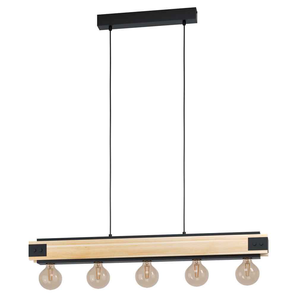 43468 Çilçıraq qara polad taxta 5X60Vt 110/96x9sm LAYHAM