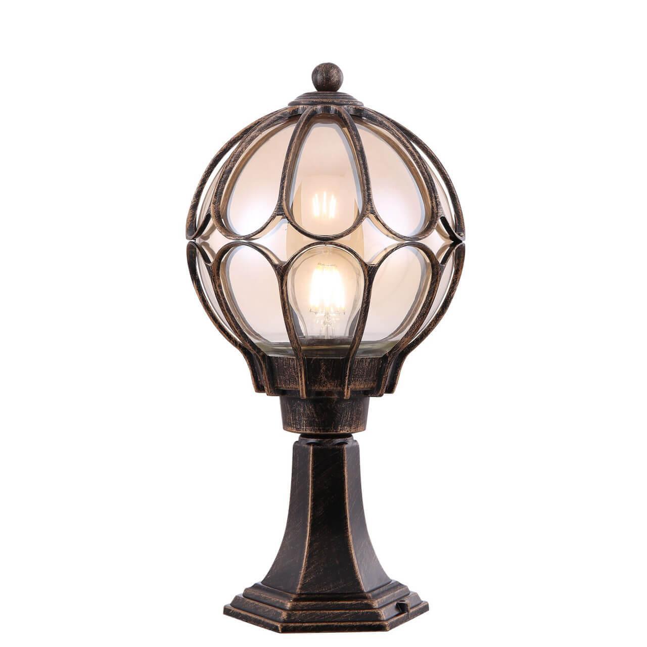 O024FL-01G Çöl yer lampası qızıl ləkəli qara alüminium 1X60Vt 46/D23sm VİA