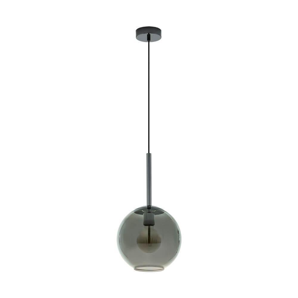97633 Təkli asma lampa polad qara nikel şüşə 1X60W (E27) , Ø250, H1100 TINDARI