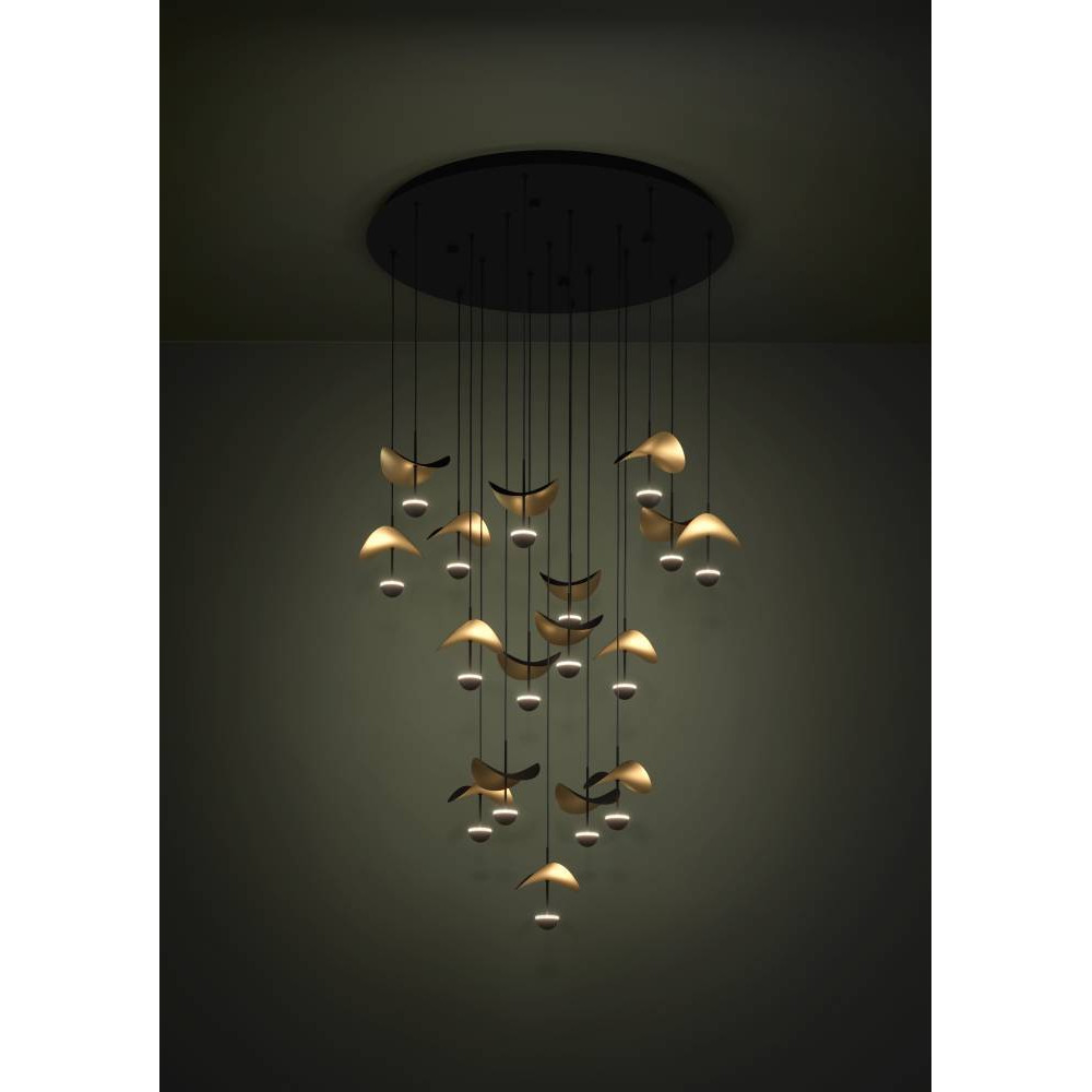 390341 çilçıraq qara qızılı polad 17x2.3W 220cm