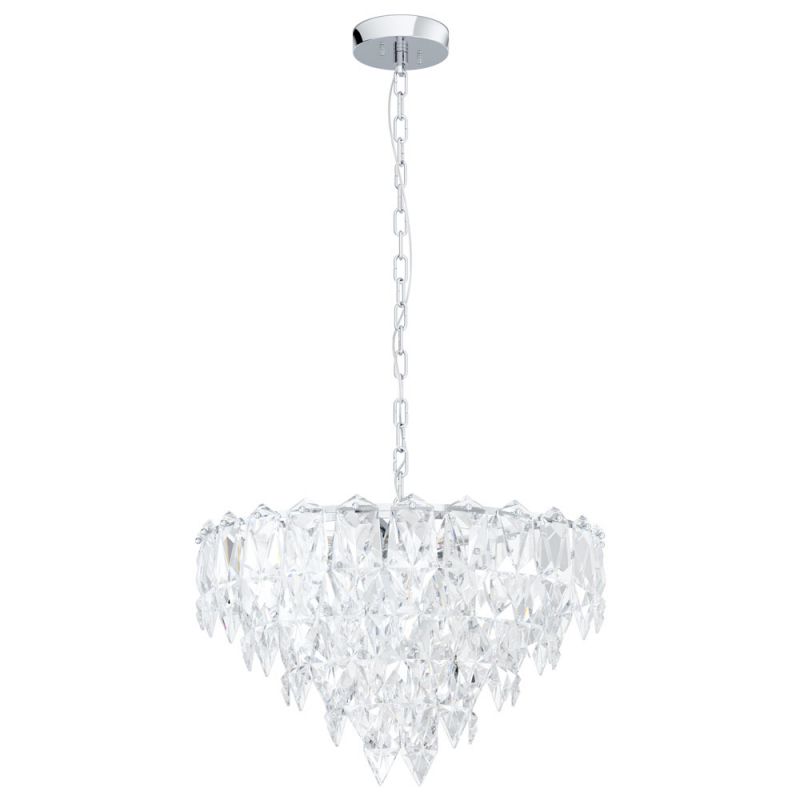 39724 Çilçıraq xrom polad şəffaf şüşə 10x40W 110sm CARVARIO