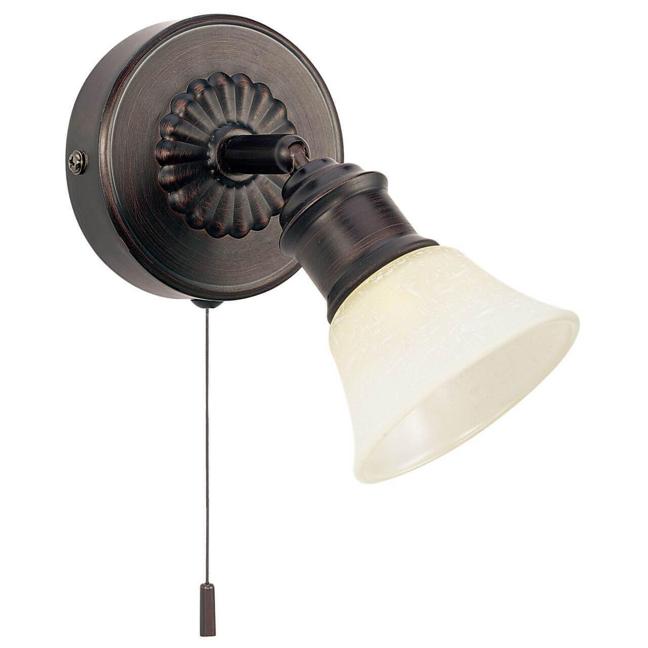 89057 Divar işığı metal tünd qəhvəyi bej şüşə 1X40Vt D10sm ALAMO