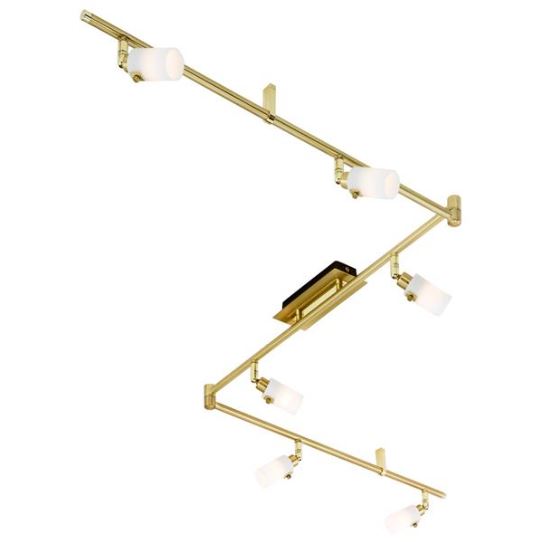 50055 Tavanüstü çilçıraq qızılı metal ağ şüşə 6x40W 7sm KENO