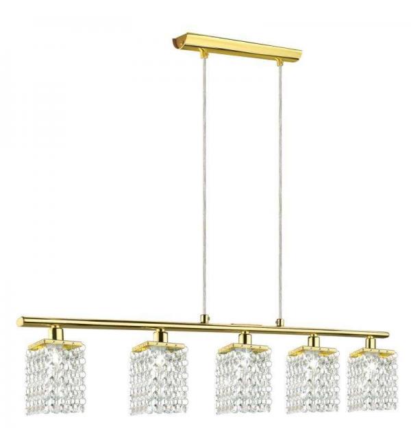 90107 Çilçıraq bal rəngi metal xrustal 5X40Vt 110sm PYTON 1