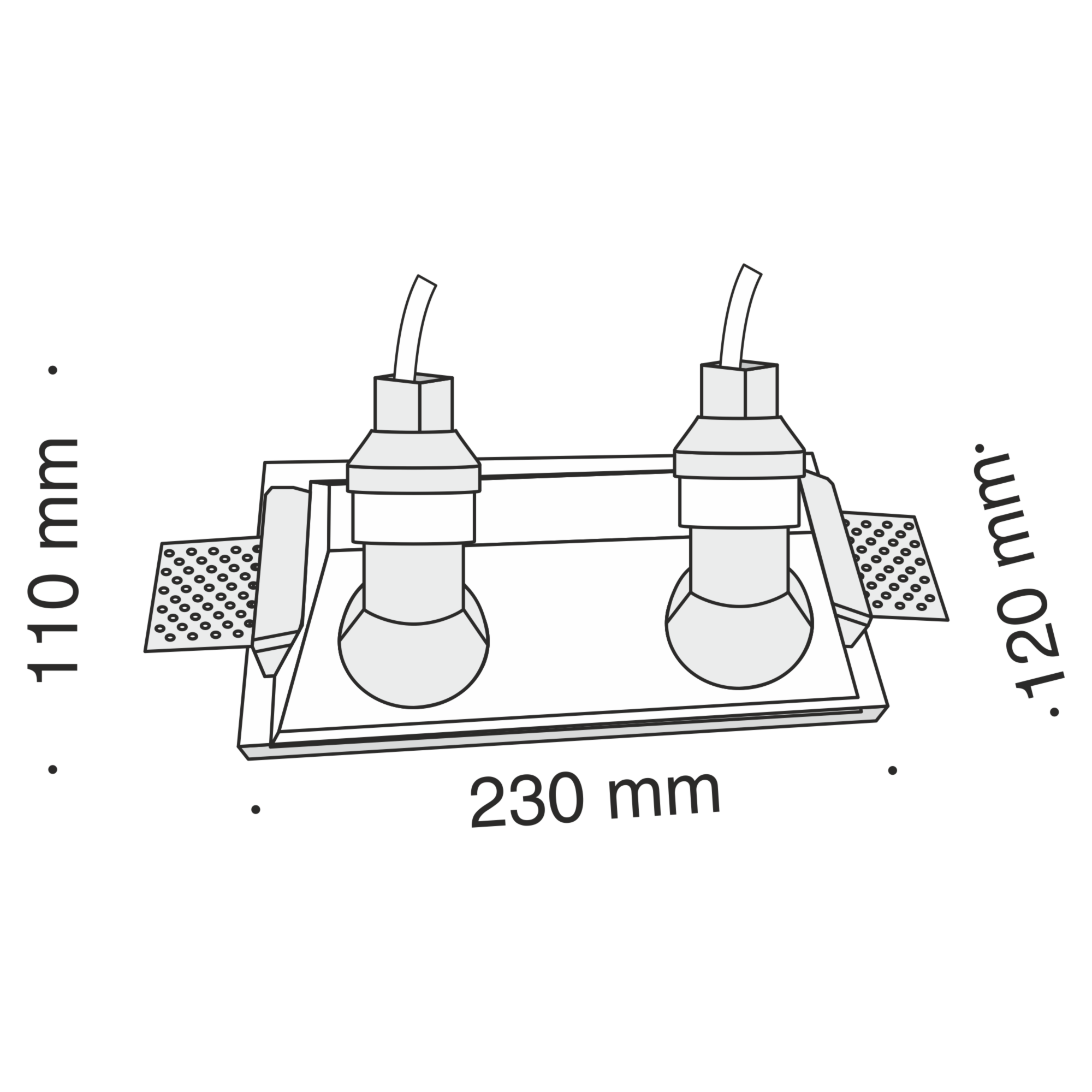 DL002-1-02-W Spot ağ alçı 3X35Vt 230/120mm Gyps Modern