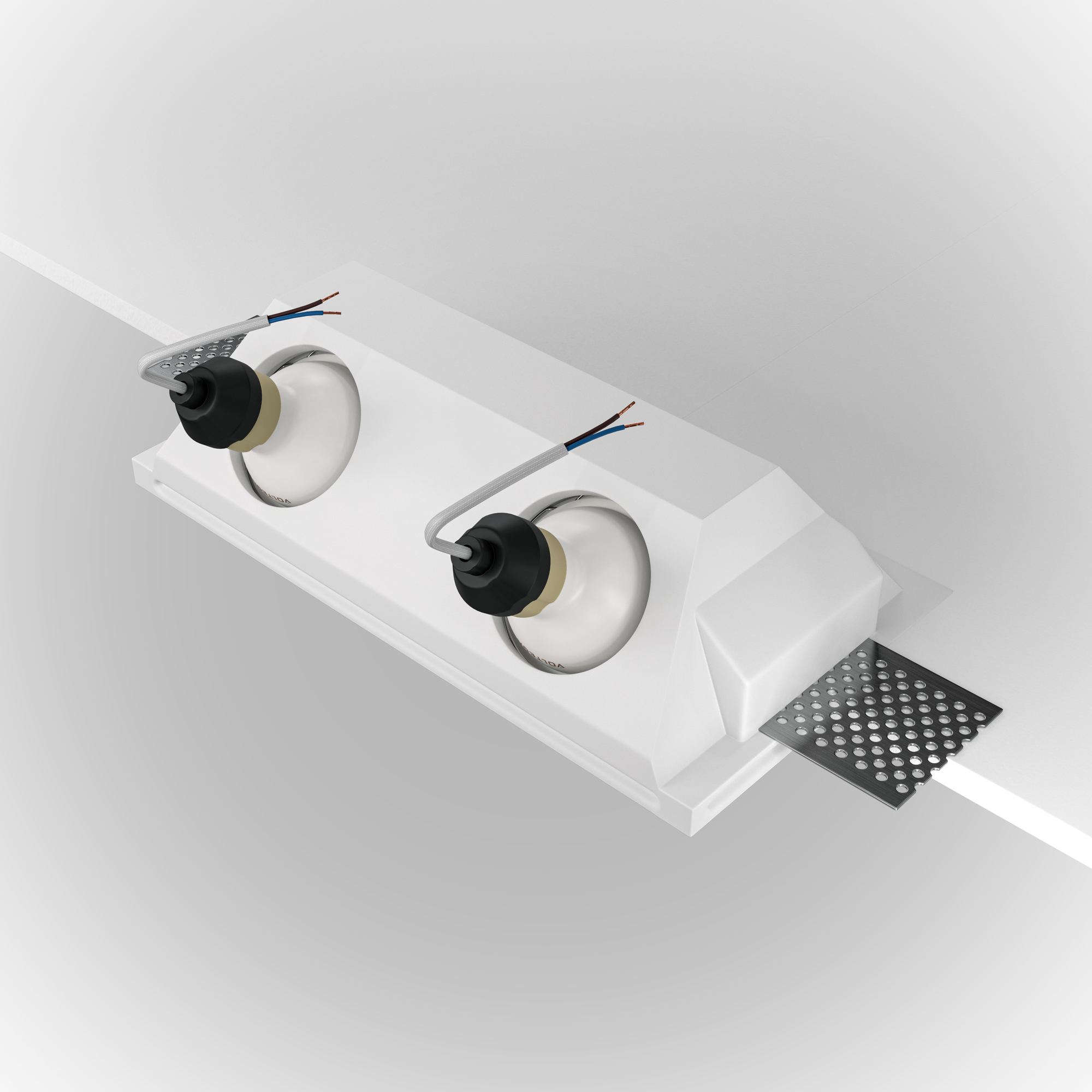 DL002-1-02-W Spot ağ alçı 3X35Vt 230/120mm Gyps Modern