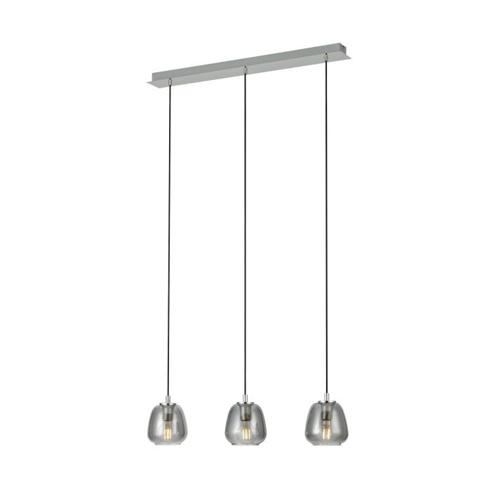 39667 Çilçıraq xrom polad qara şəffaf şüşə 3x40W 150sm ALBARINO