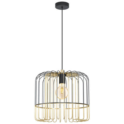 98432 Təkli asqı lampa latun qara polad 1X60W(E27) 110sm ASUNCION