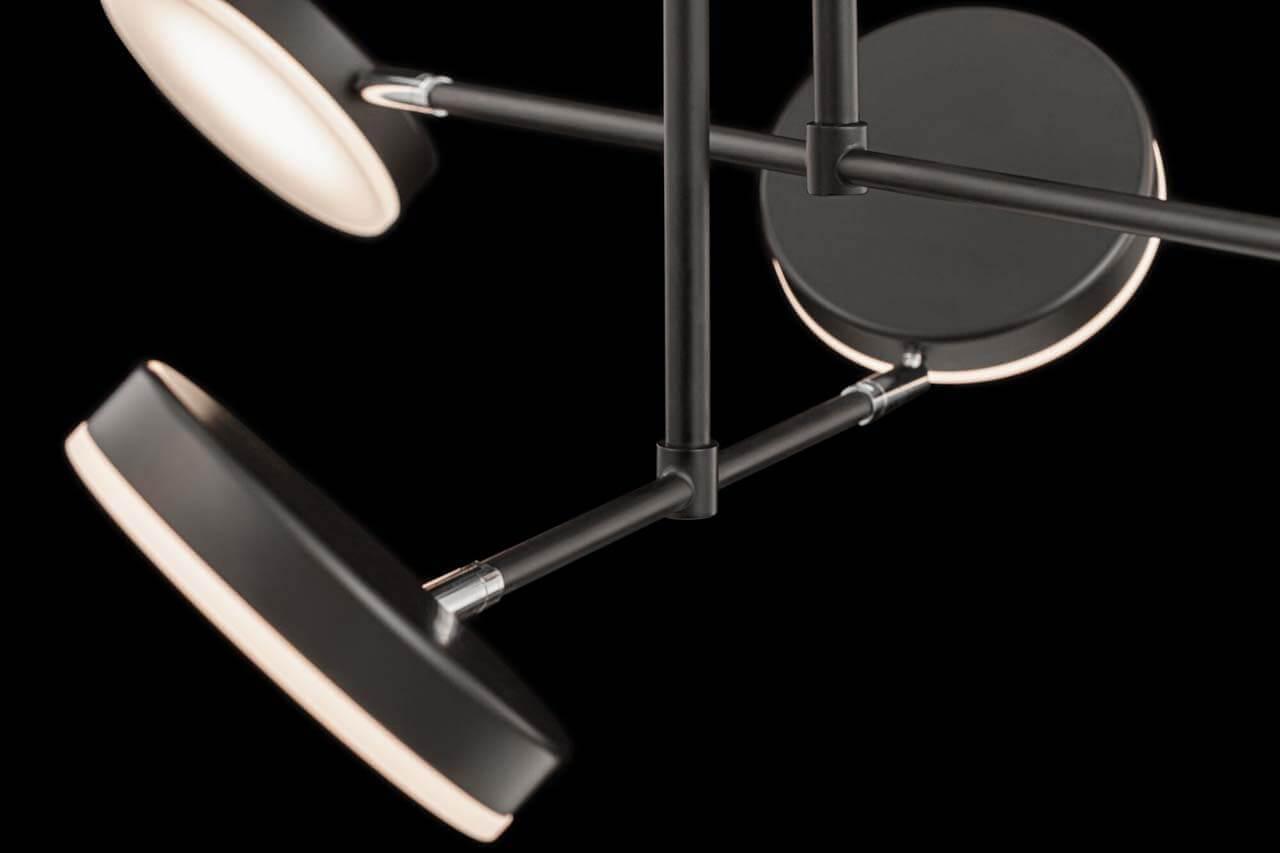 MOD070PL-L38B3K Çilçıraq qara metal ağ akril 6X6Vt 62/89/55sm FAD