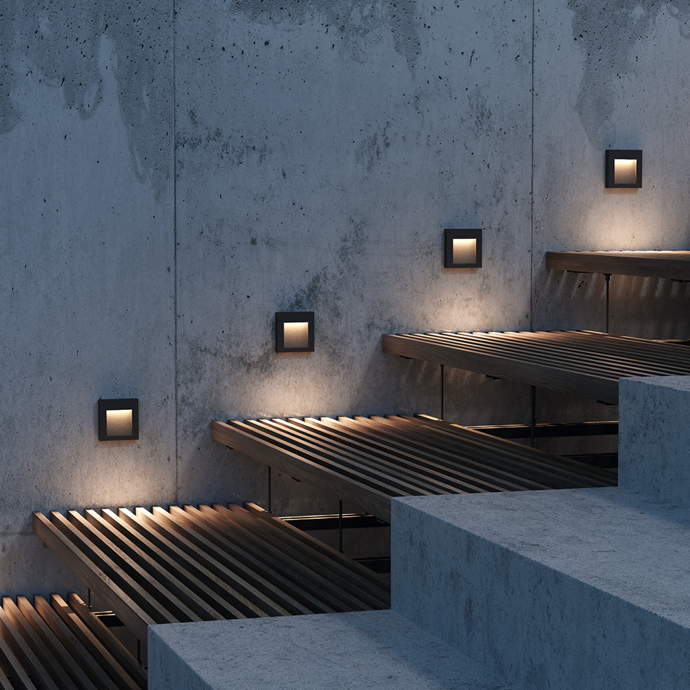 O038-L3B Spot qara alüminium 1X3Vt 5/68/63X63mm ARCA