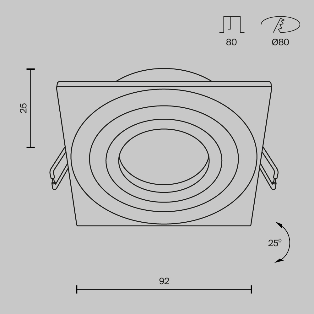 DL024-2-01W Spot ağ metal 1X10Vt 126/126mm Metal Modern