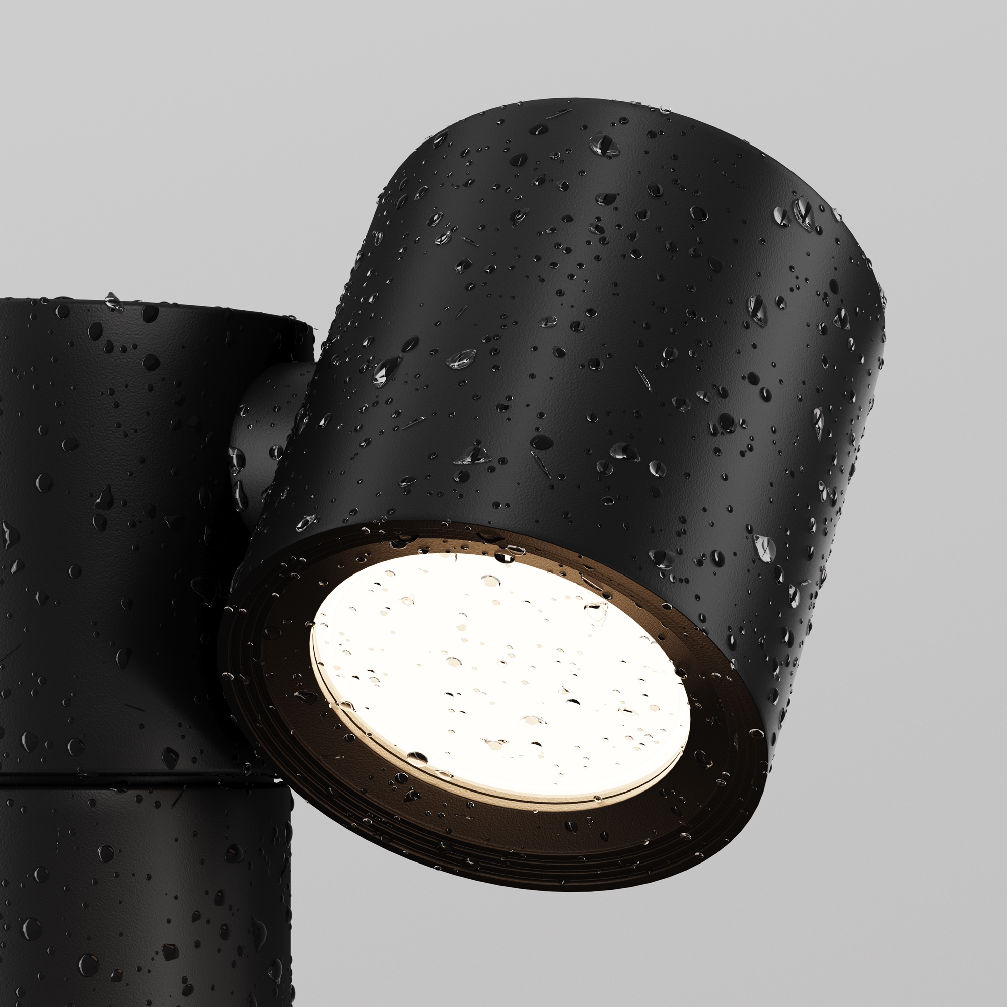 O010FL-02B Çöl işıq dirəyi qara alüminium 2X50Vt 55/20.5sm WALL STREET