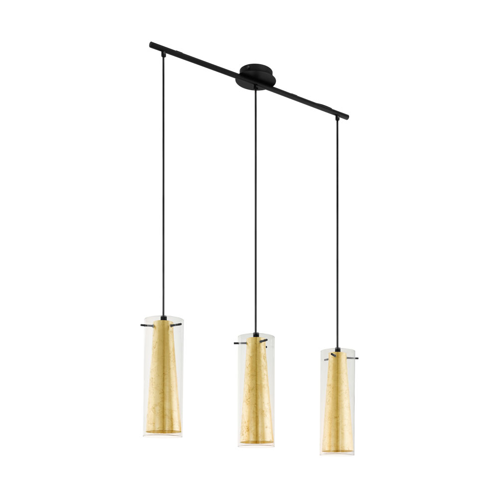 97652 Çilçıraq polad qara 3X60W (E27) , L725, B110, H1100 PINTO GOLD