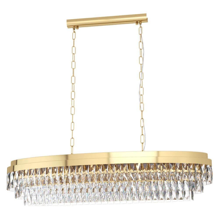 39463 Çilçıraq qızılı polad şəffaf kristal 13X40W 110sm VALPARAISO