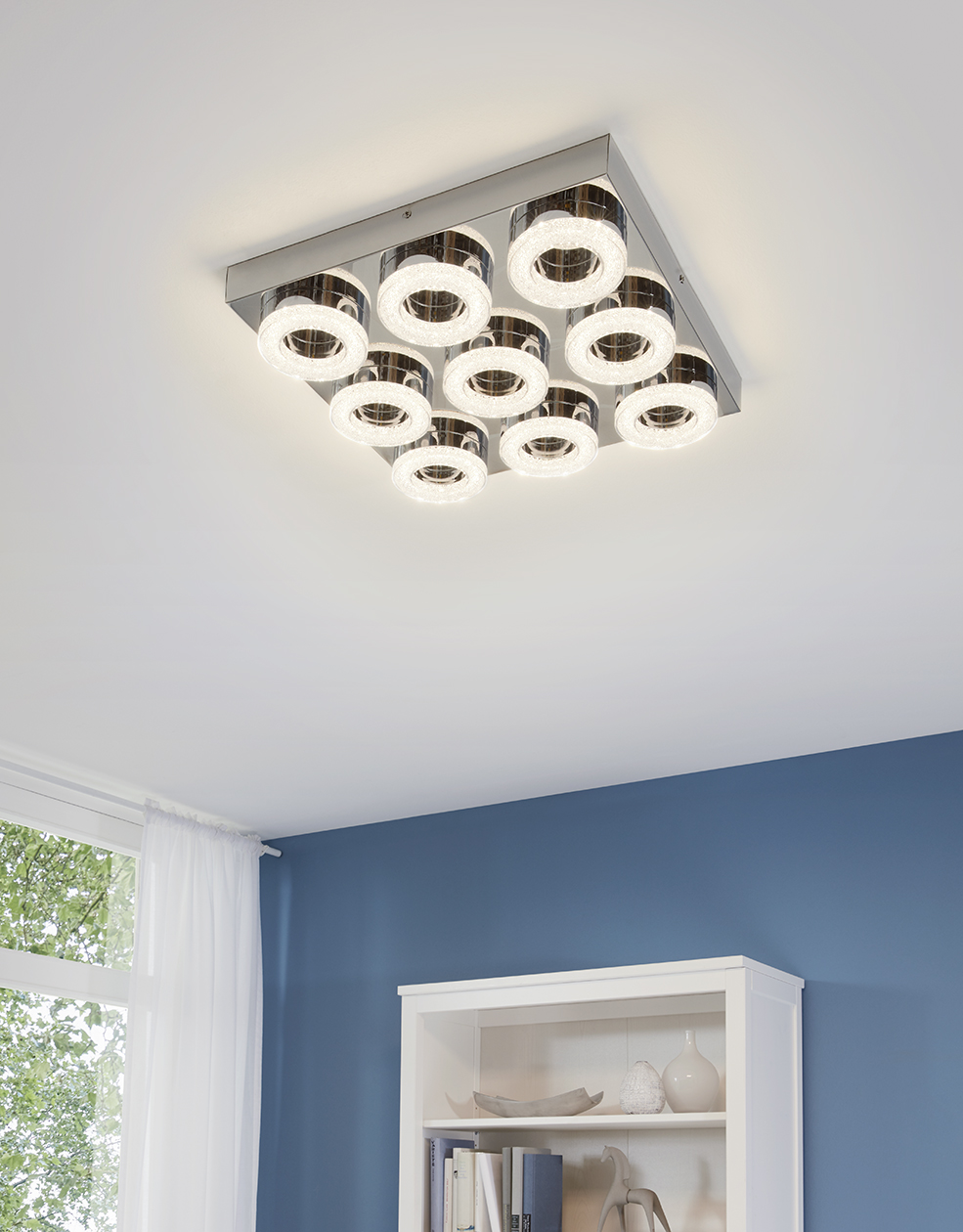 95665 Tavanüstü çilçıraq polad xrom 9X4W (LED) FRADELO