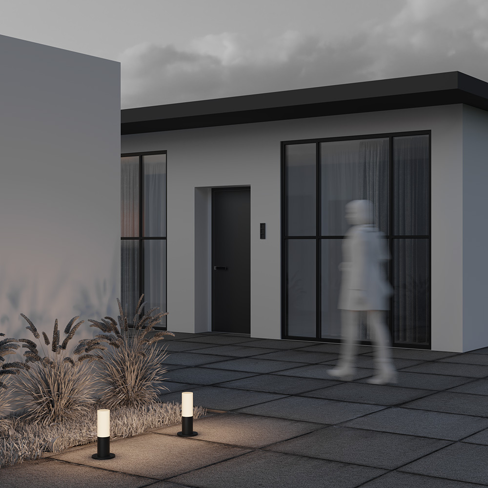 O418FL-01B Çöl yer lampası qara metal ağ polimer 1X60Vt 30/13/13sm WİLLİS