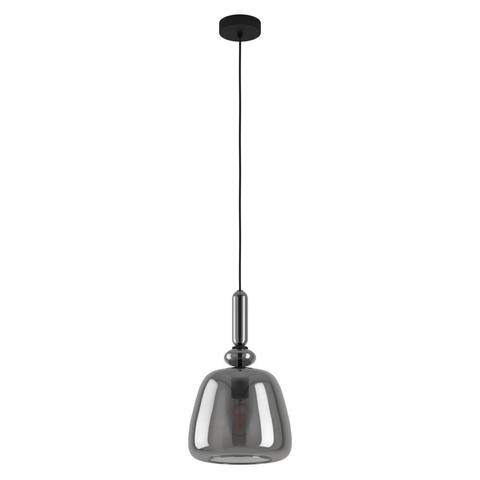 39997 Təkli asqı lampa qara polad dumanlı şüşə 1X40Vt 150/D26sm BOVİNO